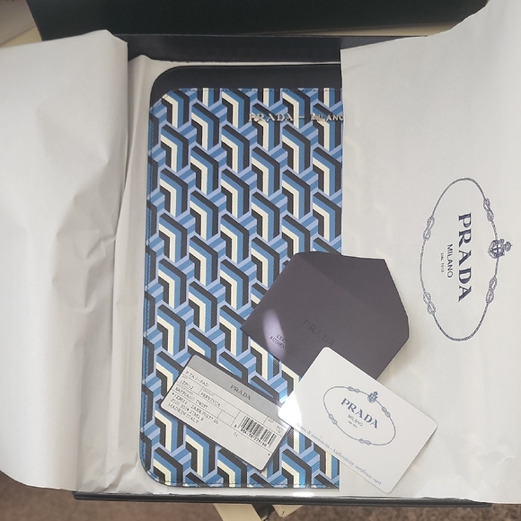 Prada Other - Prada Saffiano Leather Geometric Print iPad Tablet Case